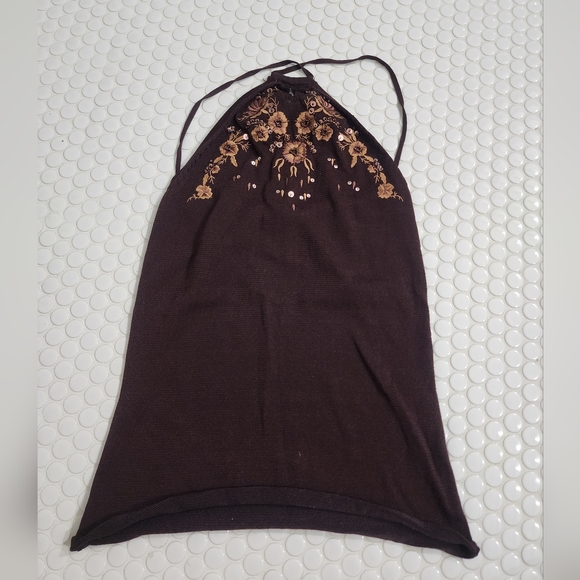 Le Chateau sleeveless tank with floral embroidery. Size small - Picture 1 of 7